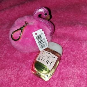 Pom Pom Keychain BBW FLAMINGO POCKETBAC HOLDER